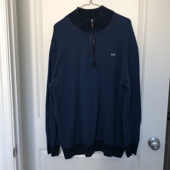 Vineyard Vines navy blue pullover half-zip sweater size XL - Picture 8 of 11